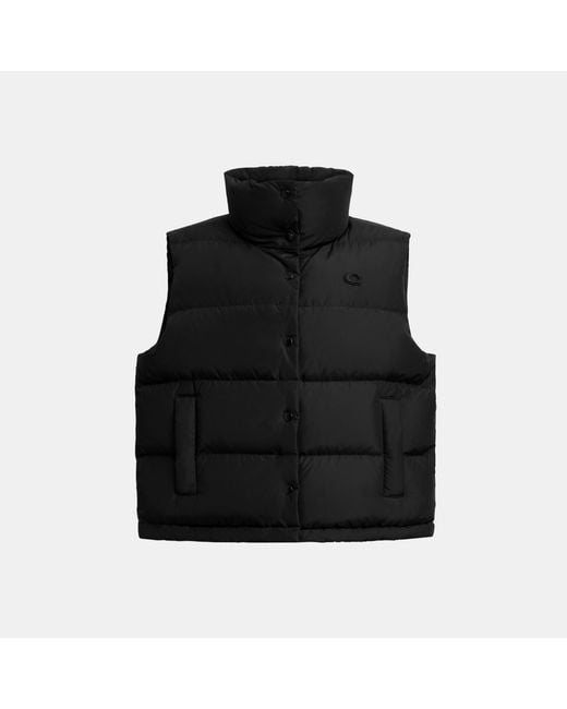 COACH Black Puffer Vest