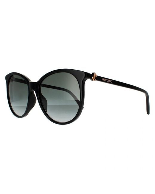 Jimmy Choo Black Round Copper Dark Gradient Sunglasses