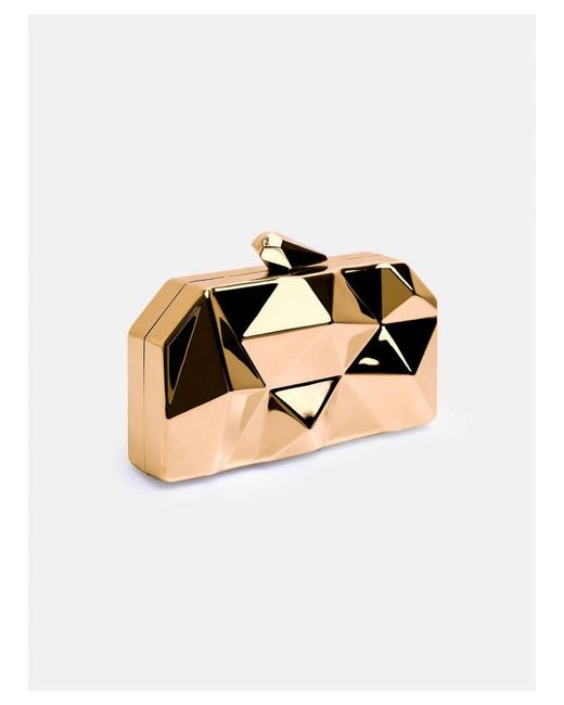 Where's That From Metallic Melanie Geometric Pattern Clutch Bag