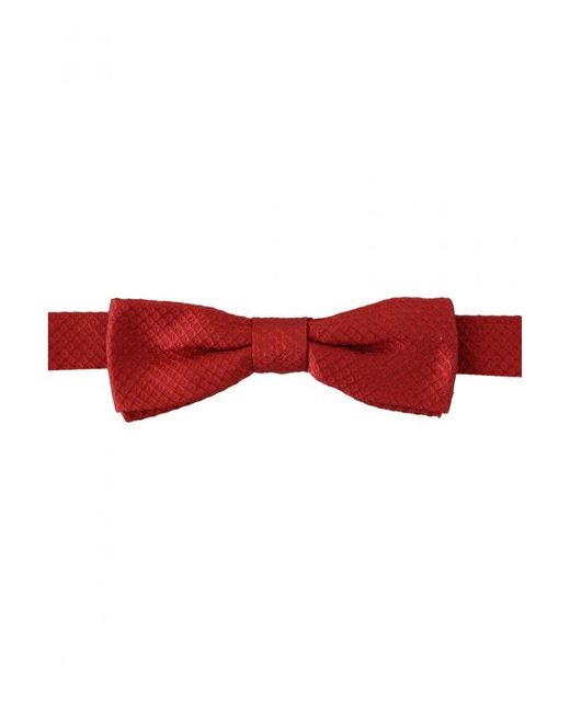 Dolce & Gabbana Red 100% Silk Adjustable Neck Papillon Tie for men