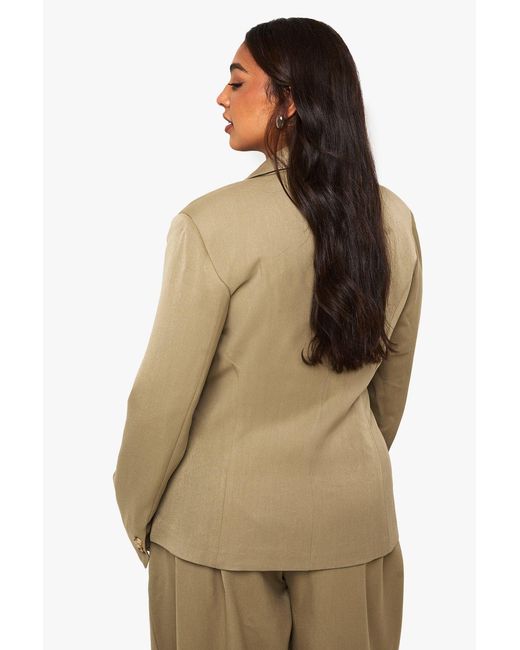 Boohoo Natural Plus Cinched Blazer