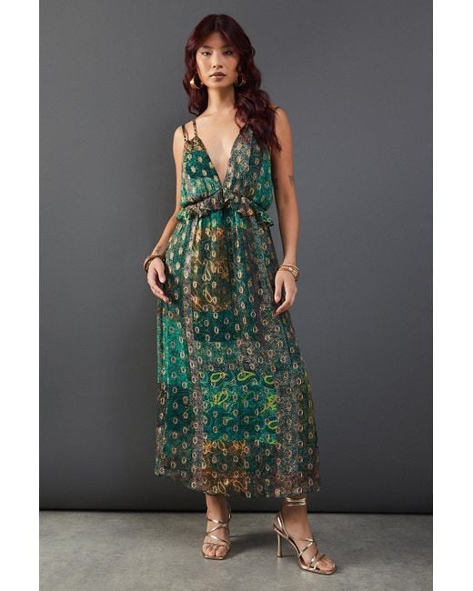 Plunging jacquard midi dress outlet