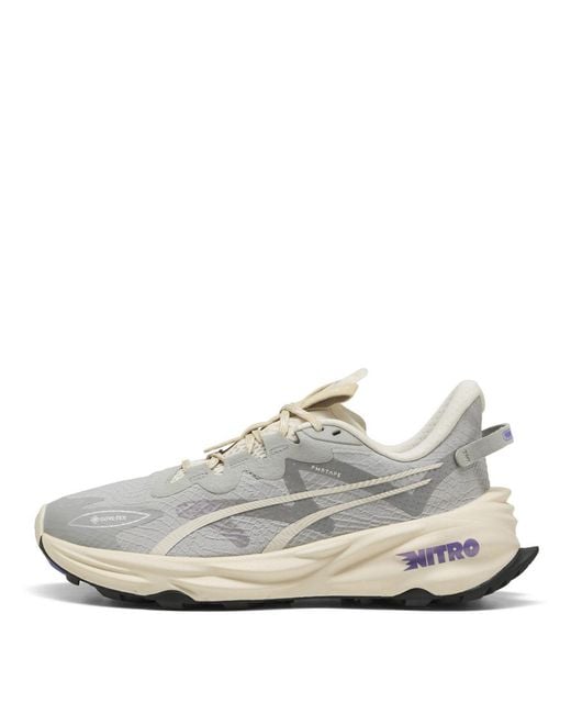 PUMA White Fast Trac Nitro 3 Gore-Tex Off Road Trail Running Shoes