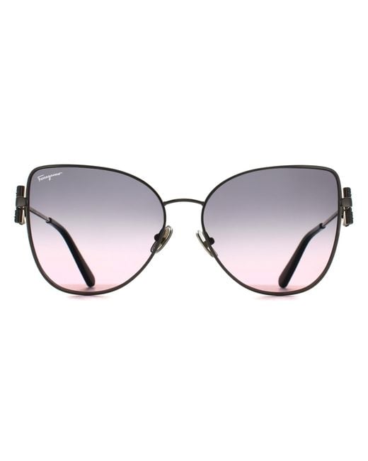 Ferragamo Brown Cat Eye Rose Gradient Sf296Sr Metal