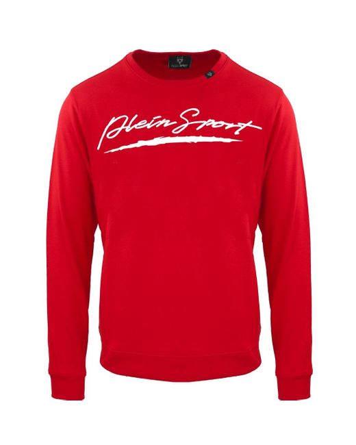 Philipp Plein Groot Kenmerkend Logo Rood Sweatshirt in het Red voor heren