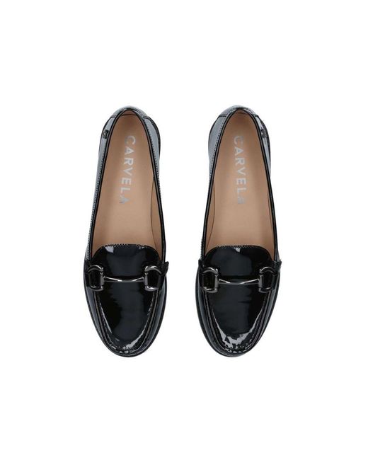 Carvela Kurt Geiger Black Patent Leather Snap Loafers