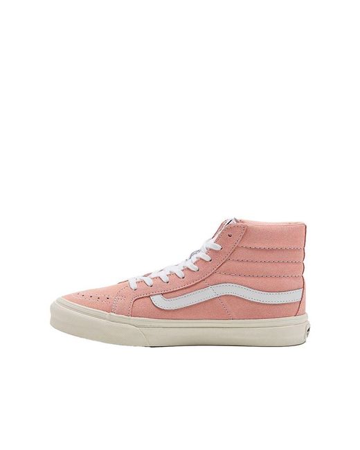 Vans Pink Sk8-Hi Slim Plimsolls Leather