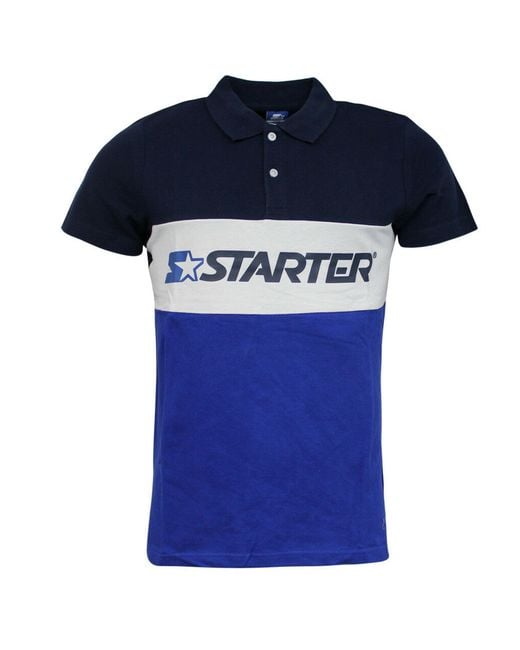 Starter Blue Impulse Logo Shrt Sleve Polo Shirt Cpe00003 Peacoat Cotton for men