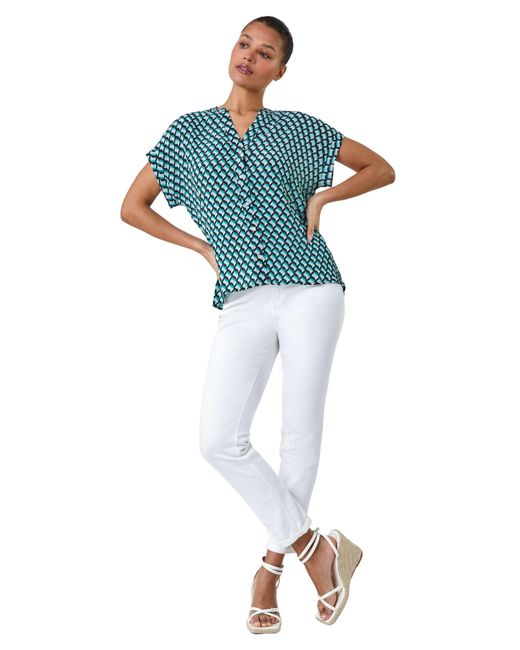 Roman Blue Geo Relaxed Shirt