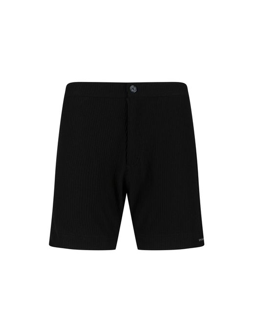 Luke 1977 Black Helston Textured Shorts for men