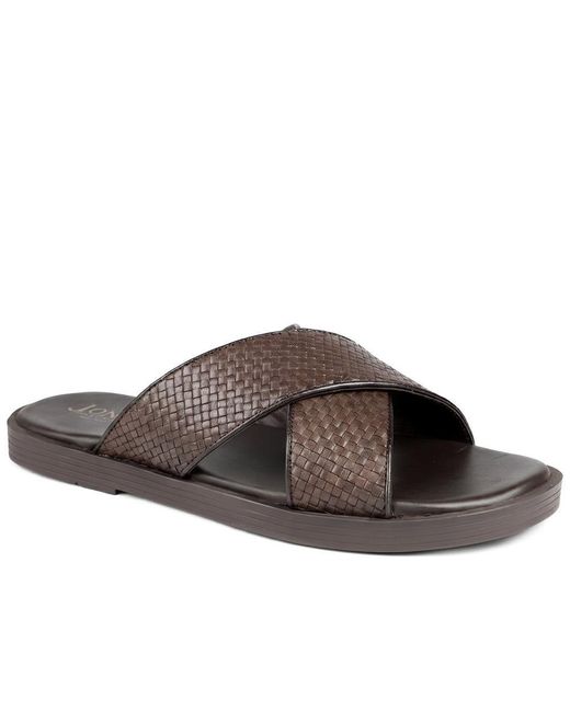 Jones Bootmaker Brown Westport Leather Mule Sliders for men