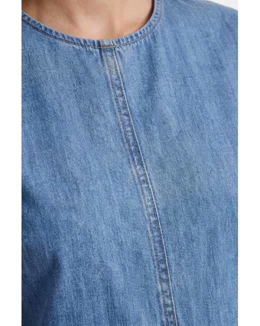 Warehouse Blue Petite Denim Side Split Midi Dress