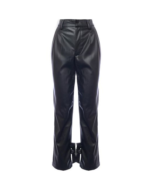 Aria Cove Blue Leather Look Tie Hem Trouser