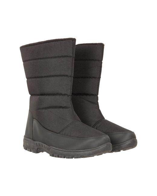 Mountain Warehouse Black 'Icey' Snow Boots Fleece Lined Proof Upper Winter Shoes for men