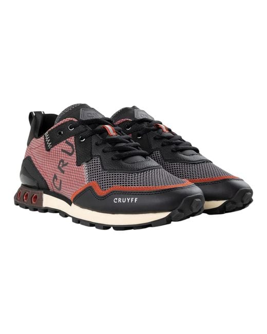 Cruyff Gray Trainers Superbia Hex-Tech Lace Up Dark Ochre for men