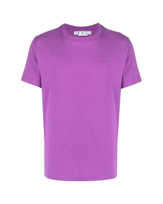 Off-White c/o Virgil Abloh Purple Diag Tab Slim Fit Orchird T-Shirt Cotton for men