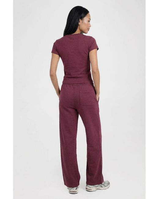 Boohoo Red Cap Sleeve Fitted Top And Straight Leg Jogger Tracksuit