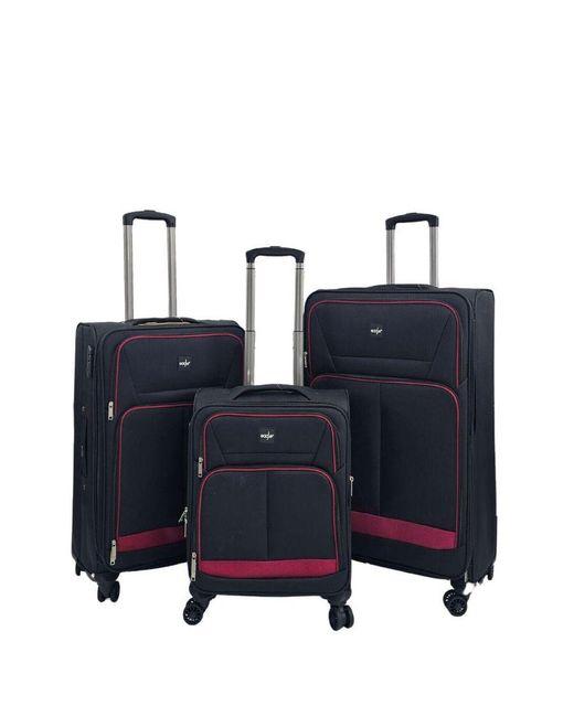 Infinity Leather Soft 8 Wheel Luggage Cabin Light Travel Suitcases in