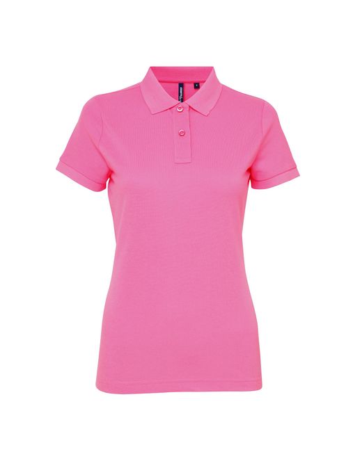 Asquith & Fox Pink Ladies Short Sleeve Performance Blend Polo Shirt (Neon)