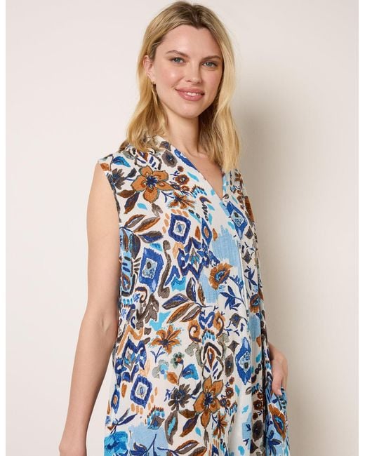 Blue Vanilla Blue V Neck Loose Fit Maxi Dress