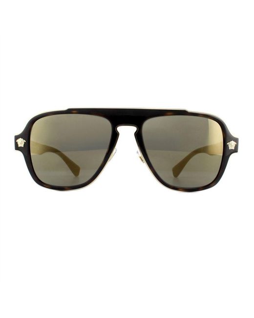 Versace Brown Sunglasses Ve2199 12524T Dark Havana Mirror for men