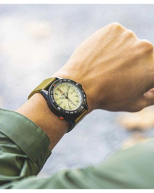 Timex Expedition North Green Watch Tw2v21800 Leather in Black for
