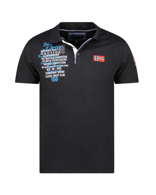 GEOGRAPHICAL NORWAY Black Short-Sleeved Polo Shirt Sy1309Hgn for men
