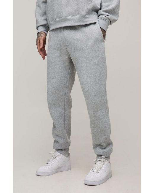 BoohooMAN Gray Tall Basic Regular Fit Joggers for men