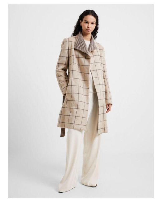French Connection Natural Fran Wool Belted Coat