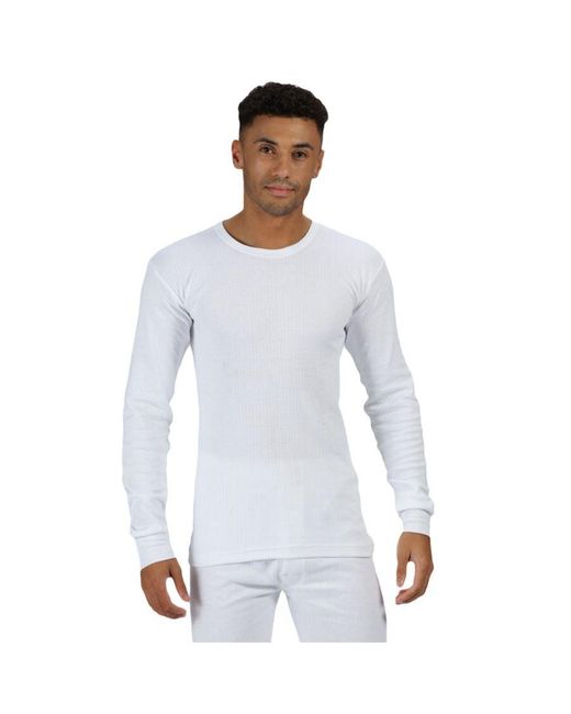 Regatta White Thermal Underwear Long Sleeve Vest Top for men