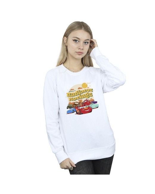 Disney White Ladies Cars Radiator Springs Group Sweatshirt ()