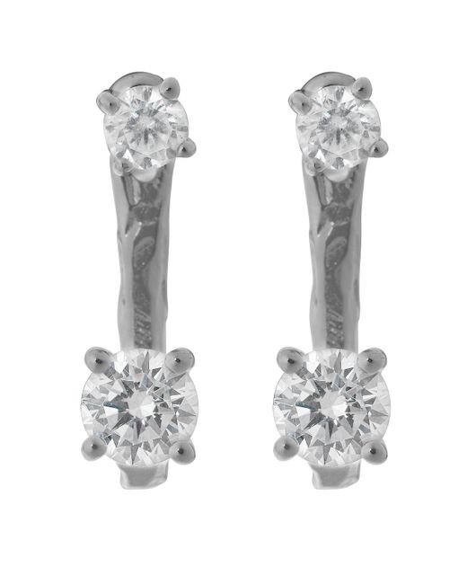 Orphelia White 'Lykke' 925 Sterling Drop Earrings