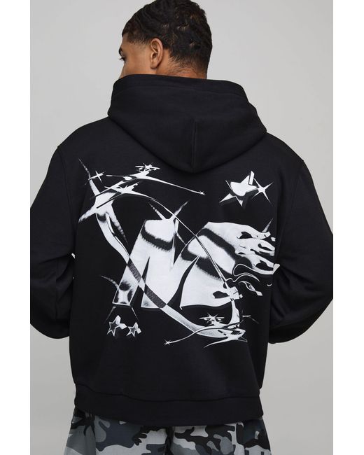 BoohooMAN Black Oversized M Graphic Hoodie for men