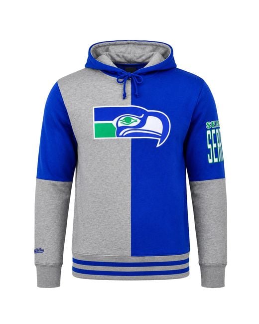 Mitchell & Ness Blue Nfl Seattle Seahawks Split Hoodie for men