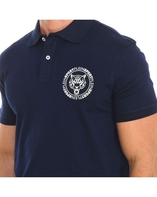 Philipp Plein Blue Pips508 Short-Sleeved Polo Shirt for men