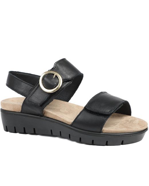 Jones Bootmaker Black Heloise Leather Wedge Sandals