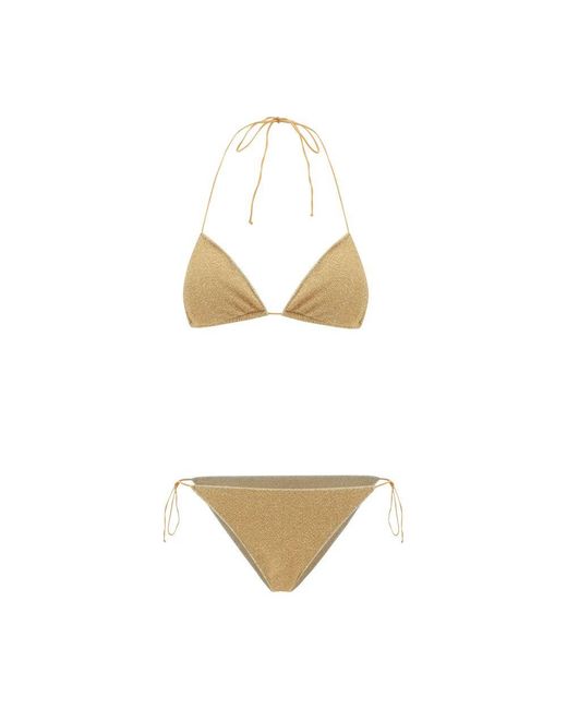 Oseree Gouden Elastaan Bikini in het White