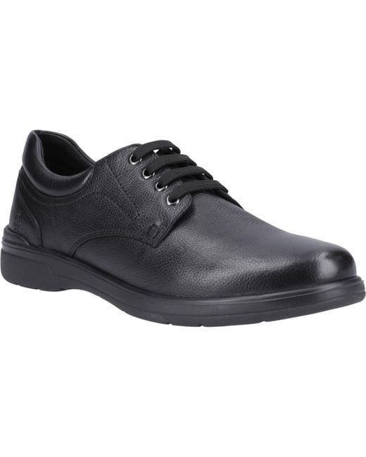 Hush Puppies Black Marco Leather Lace-Up Shoes for men
