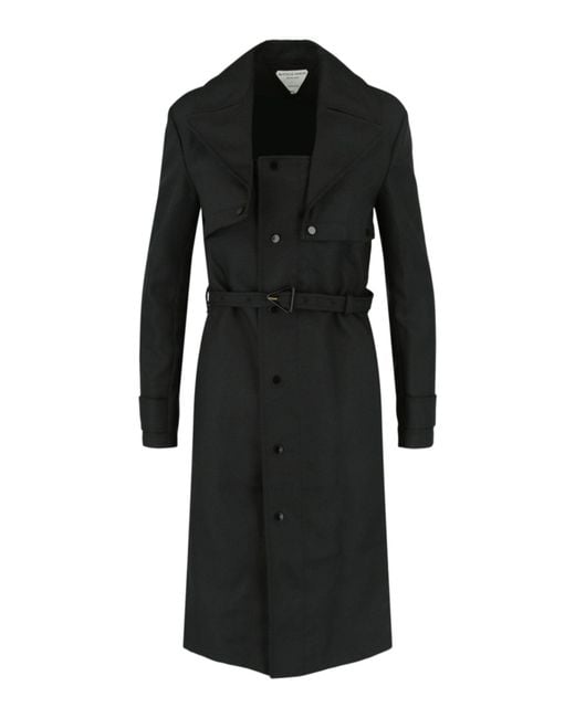 Bottega Veneta Black Twill Trench Coat Dress