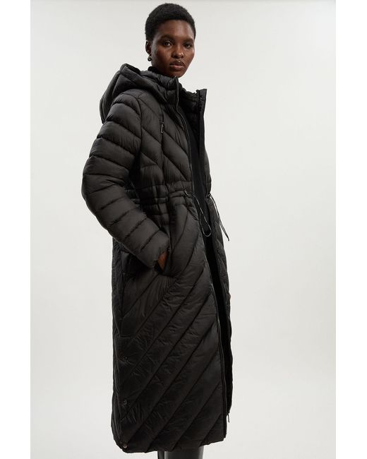 Karen Millen Black Lightweight Knee Length Packable Coat