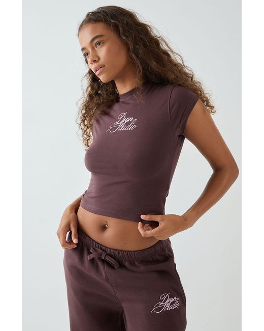 DSGN Studio Brown Contrast Script Short Sleeve Tee