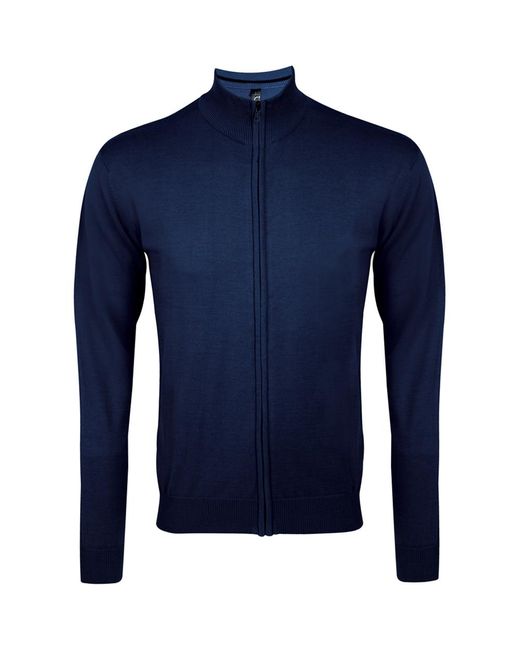 Sol's Blue Gordon Full Zip Cardigan for men