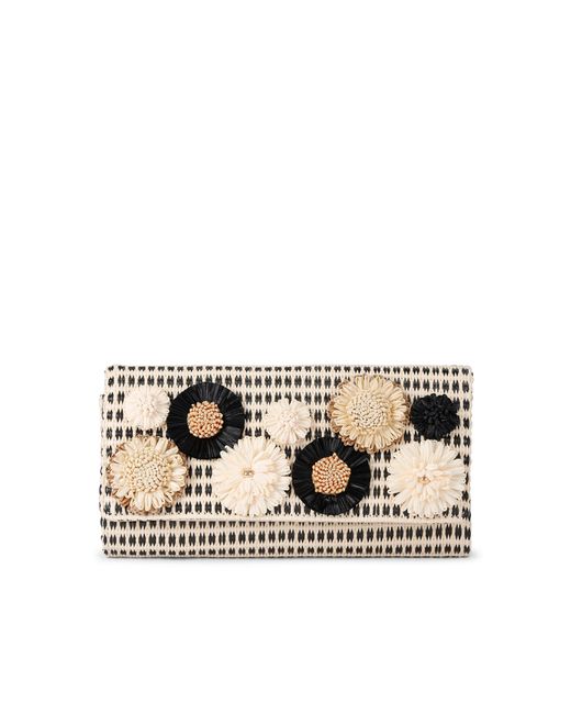 Carvela Kurt Geiger Metallic Sorrento Flower Clutch Bag