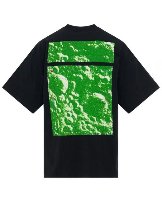 Off-White c/o Virgil Abloh Black Off- Moon Tab Oversized Fit T-Shirt for men
