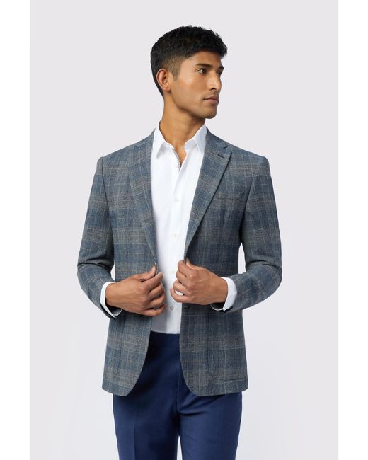 Ted Baker Blue Galvin Slim Fit Check Jacket for men