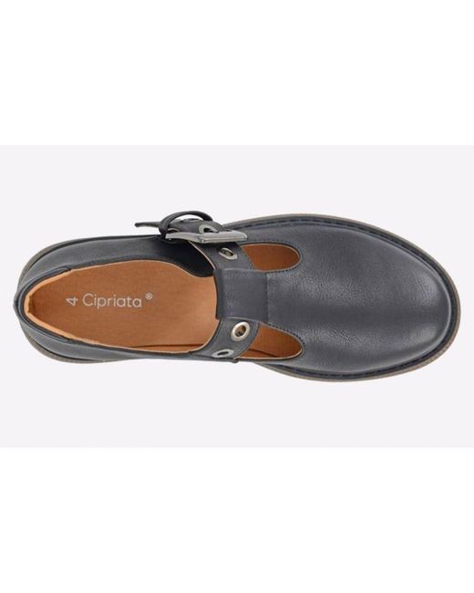 Cipriata Black Cira T-Bar Buckle Shoes