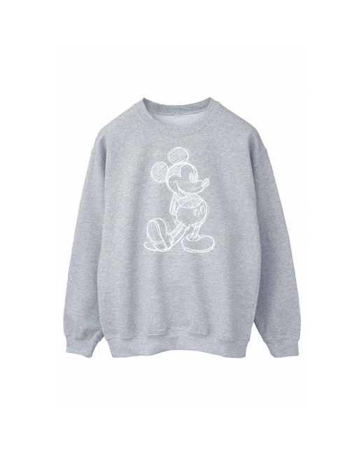 Disney Gray Mickey Mouse Sketch Kick Sweatshirt (Sports) for men