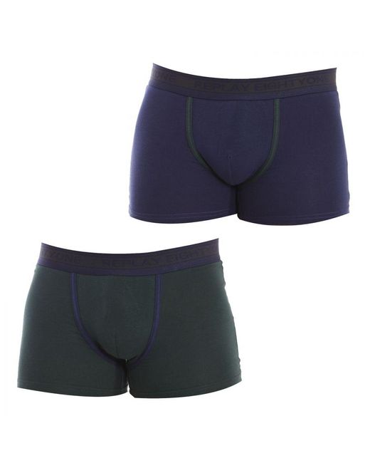 Replay Blue Pack-2 Boxers I101192 for men
