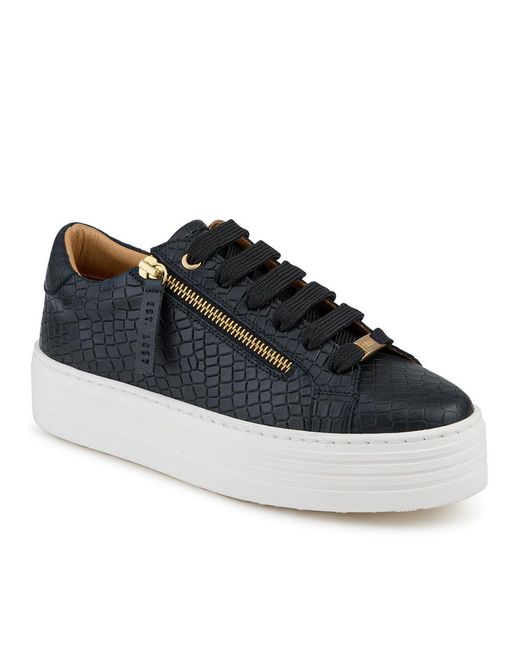 Jones Bootmaker Blue Amaliada Leather Platform Trainers