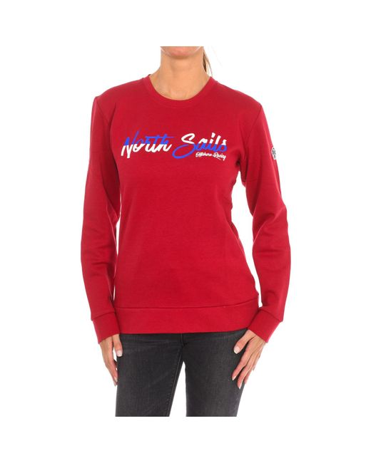 North Sails Red Long-Sleeved Crew-Neck Sweatshirt 9024250